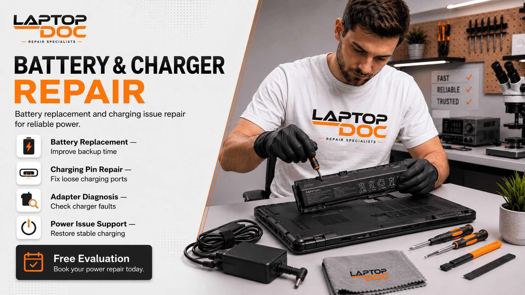 Battery & Charger Repair by LaptopDoc in Chandigarh Tricity