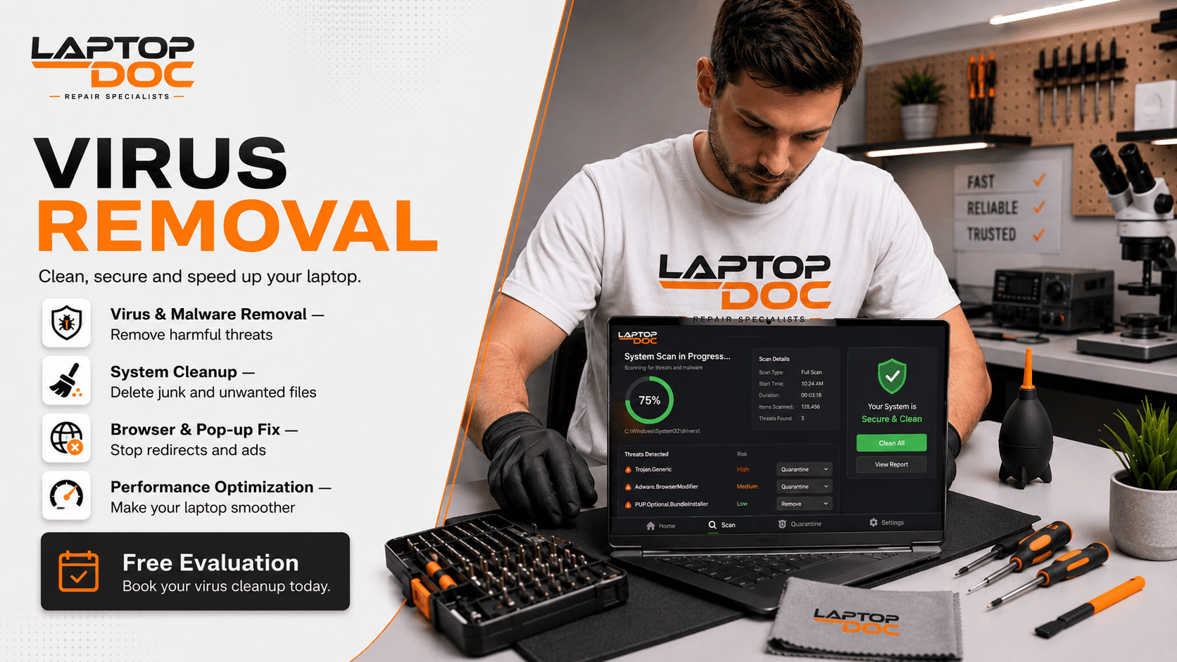 Virus Removal by LaptopDoc in Chandigarh Tricity